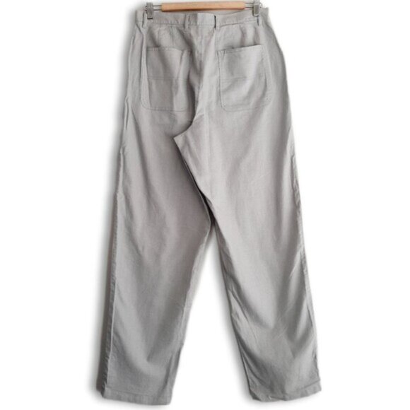 JESSICA / Linen Cotton Blend High Waist Trouser Dress Pants Light Gray Sz 14 - Picture 6 of 10